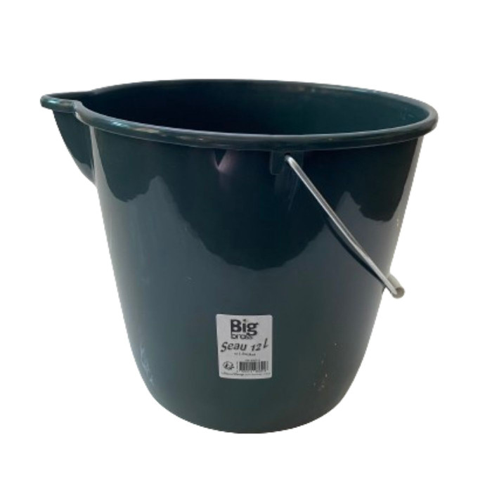 SEAU 12L ROND PLASTIQUE GRIS